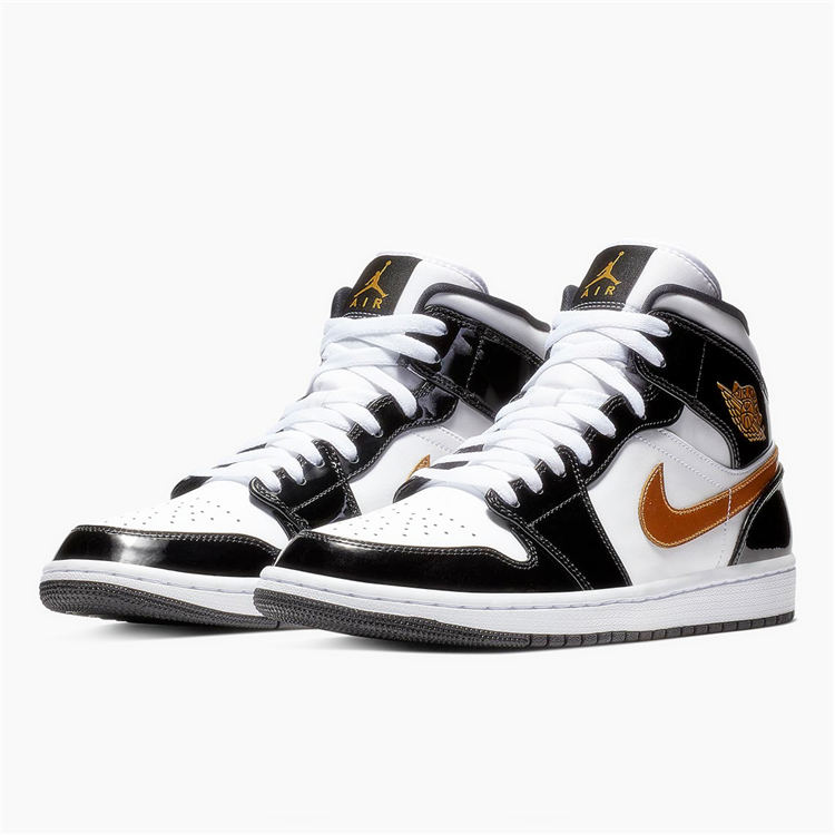 2019 Air Jordan 1 White Black Gold Shoes - Click Image to Close